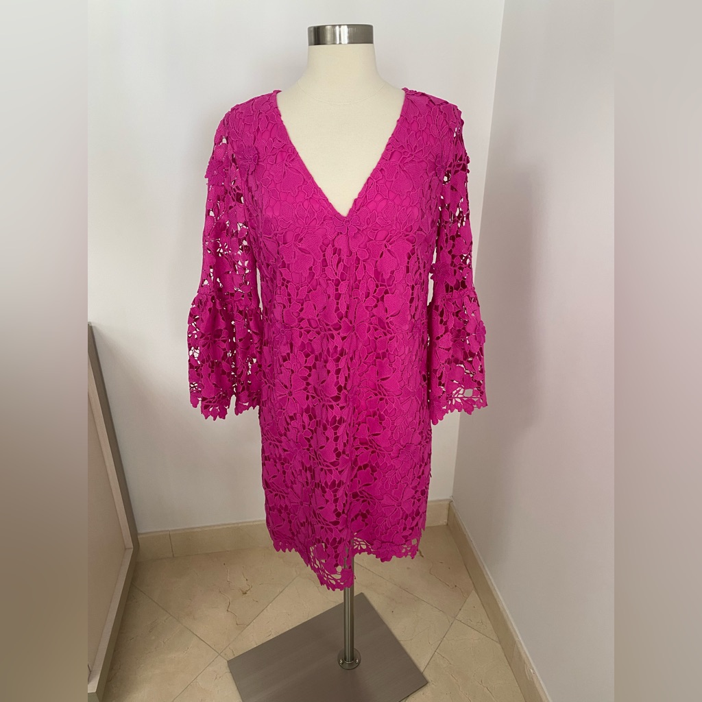 Trina Turk Fuchsia Floral Lace Dress